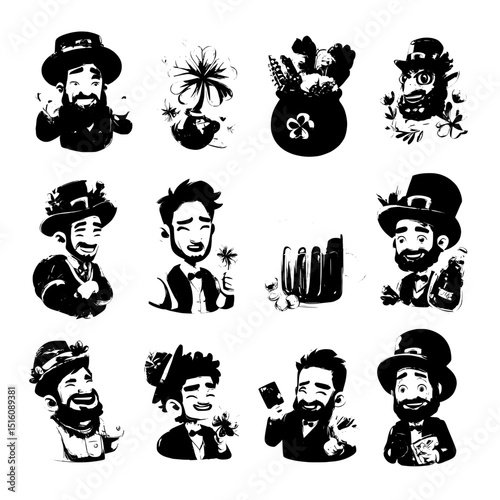 St. Patrick's Day designs feature modern illustrations of leprechaun silhouettes