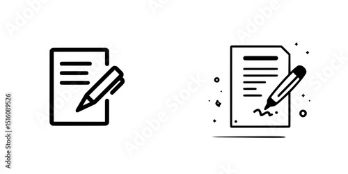 The icon for a simple line signed document is depicted in black and white with a minimalist design on a white background
