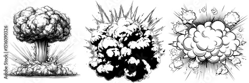 A bomb explosion power and blast set is available, complete with dust and steam air motion trails, comic boom effects, and white smoke clouds