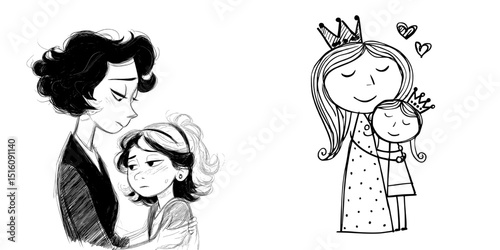 On Mother's Day, birthdays, and in family care, a mother hugs her daughter
