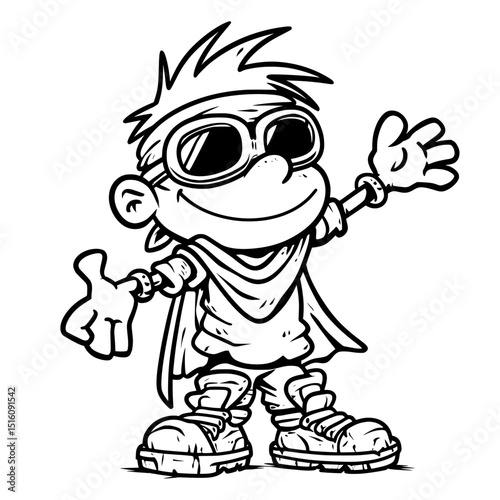 A swashbuckling pirate character embodying the spirit of a groovy raspberry berry corsair is depicted wearing a flowing cape, retro sneakers, and exuding confidence, while symbolizing strength and