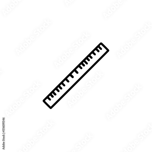 A colorful and isolated Design Object Graphic, in Flat Style, representing a Measurement Education Tool with Ruler Scale for School Math
