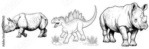 The prehistoric indricotherium was a mammal and animal character from a bygone era, now extinct and remembered as a funny character