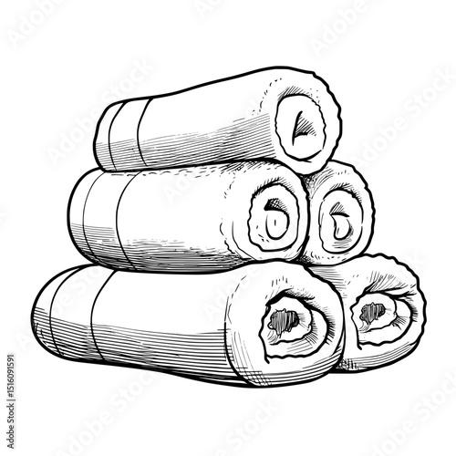 Laundry stack modern symbol with editable stroke, clean clothes stack line icon