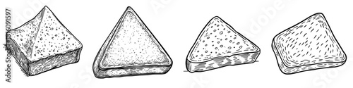 A modern illustration of a pineapple slice in sketch style is presented, featuring a black and white hand drawn image of a piece of tropical fruit, suitable for recipes and design in a retro style