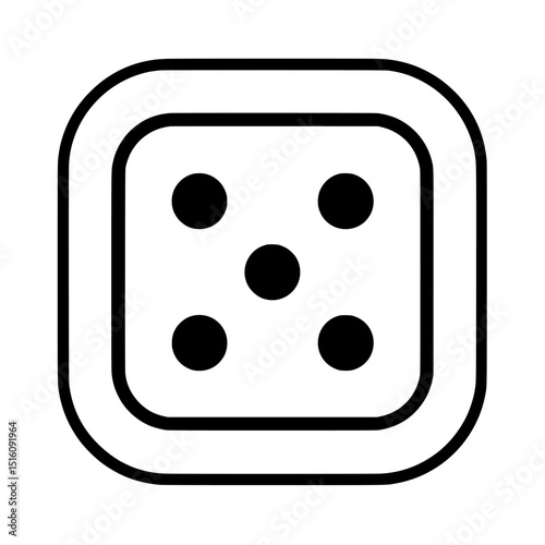A black and white illustration shows a dice with the number six visible on the top surface