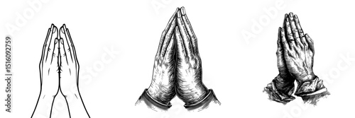 Hands clasped together in a modern prayer to god, a gesture of devotion