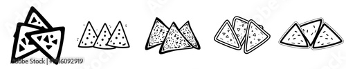 A colored, hand-drawn line illustration of tortilla chips serves as an icon for Mexico