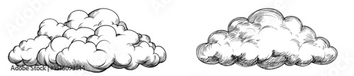 The illustration features a cloud sketched by hand on a white background, symbolizing an eco-friendly concept in a modern doodle style