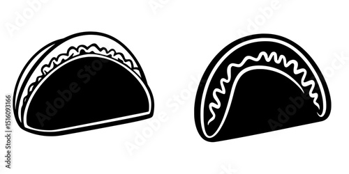 Mexican food is depicted in a simple hand-drawn doodle of a taco