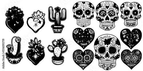 Mexican sacred hearts boast a vibrant and whimsical cartoon modern aesthetic, complete with lively colors and intricate details that bring them to life