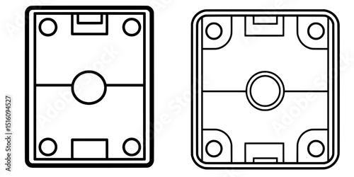 Modern hand drawn outline of a futsal field illustration
