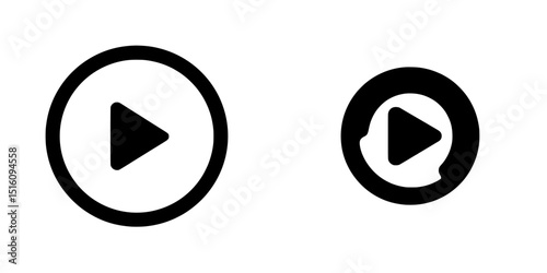 Modern stock symbol of a black play button enclosed within a circle