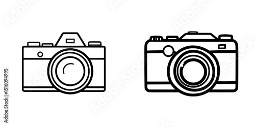 A basic illustration of a DSLR camera is ideal for photography-related tasks or online platforms, thanks to its simple and clean design