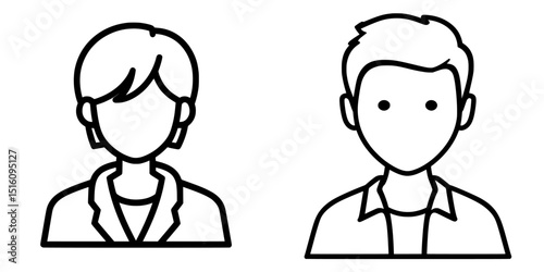 A minimalist illustration of a person in simple line art is ideal for use as website icons, avatars, or in user interface design, offering a clean and versatile visual