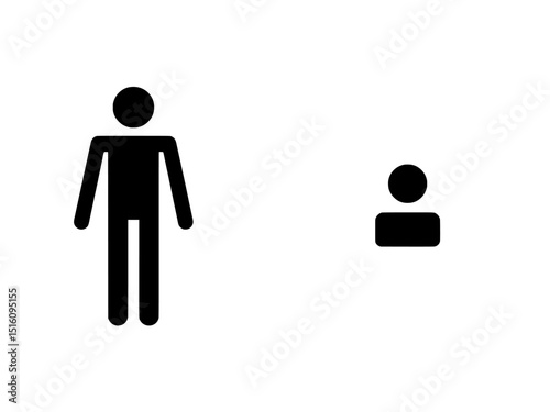 Modern signs often feature a male stick figure icon for men's bathrooms or similar purposes