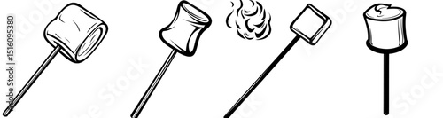 A hand-drawn illustration of cheese fondue serves as a melted cheese icon for French cuisine menu design, not a stock image