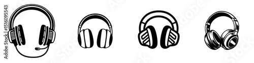 A hand-drawn icon of headphones, featuring a doodle sketch of a headset and a scribble design element representing head phones