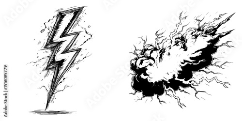 The animation features a thunder bolt blue strike, complete with lightning game sprite fx effects and a cartoon modern animated sequence