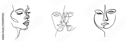 A modern illustration of a woman's face is created using a continuous single line in an abstract style, also available as a minimalist art print