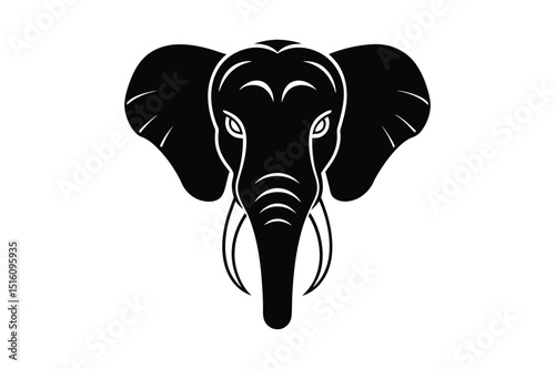 elephant head vector Silhouette illustration