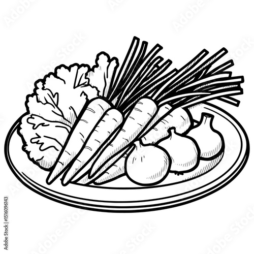 A digital drawing of a bowl is presented as a line art illustration in a coloring book page