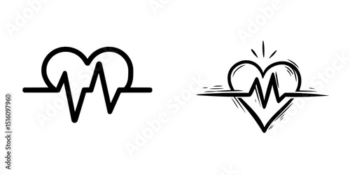 A minimalist illustration of a heartbeat line embodies the concepts of life, health, and vitality in a simple and clean design
