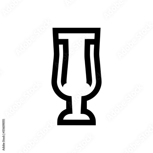 The image of a traditional beer pint is rendered in basic black line art with a minimalist aesthetic