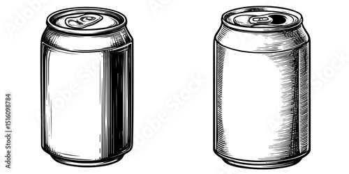 The Monochrome Beverage Can is a simple yet captivating monochrome illustration of a soda beverage can that is perfect for a variety of design uses and conceptual visuals