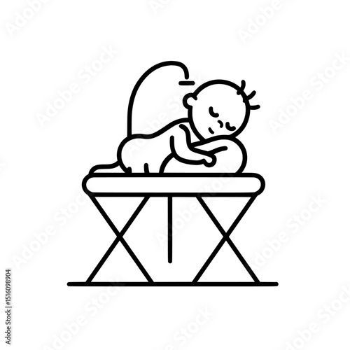 Illustration of a basic wooden bedside table featuring a drawer and two doors