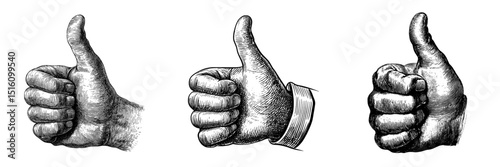 A vintage illustration shows a hand giving a thumbs up gesture