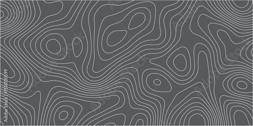 A seamless vector topographic map pattern with subtle,organic light gray contour lines against a dark gray background,creating a minimalist yet complex representation of abstract terrain or a scientif