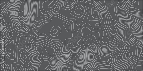 A seamless vector topographic map pattern with subtle,organic light gray contour lines against a dark gray background,creating a minimalist yet complex representation of abstract terrain or a scientif