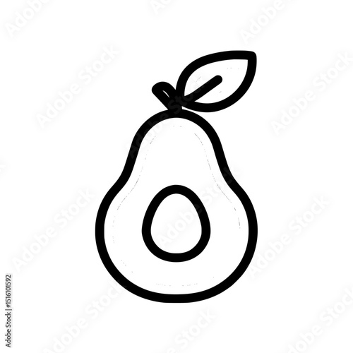 An icon of a green avocado, often including a leaf, is used to signify farm markets, avocado oil labels, and the promotion of healthy vegetarian and vegan nutrition