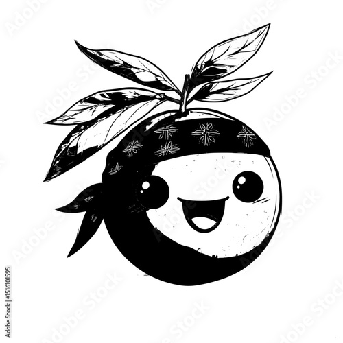 A pirate sailor with a nectarine or peach is a groovy and cheerful character, while a pirate bandit with raw tropical fruit is a vintage and groovy cheerful personage, a corsair sailor cartoon with a