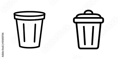 Get a modern illustration of a simple trash can icon for your waste management and recycling design requirements