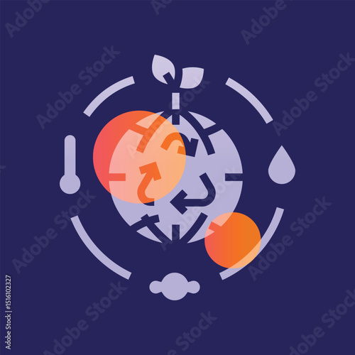 adaptation to climate change glassmorphism illustration.