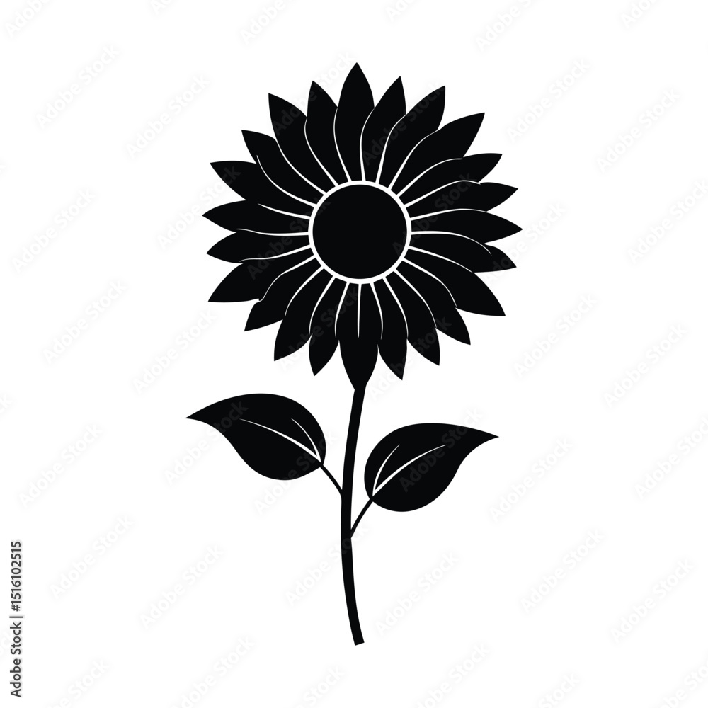Sunflower Bold Vector Silhouette