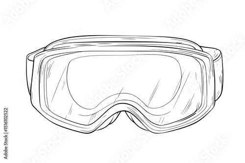 Simple goggles icon represented in modern minimal line art illustration