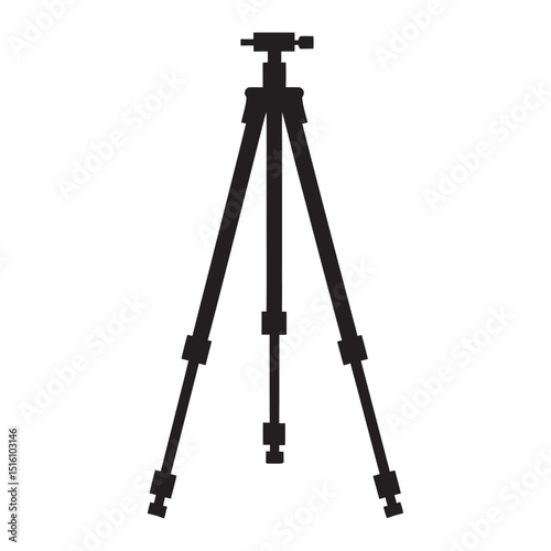 Tripod isolated vector silhouette