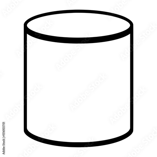 The icon of a black cylinder is presented on a transparent background
