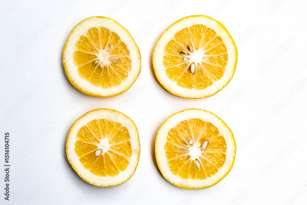 Obraz premium lemon slices isolated on white background