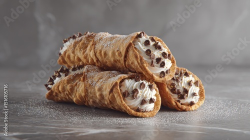 Delightful cannoli tower, a symphony of flavor and artisanal craftsmanship