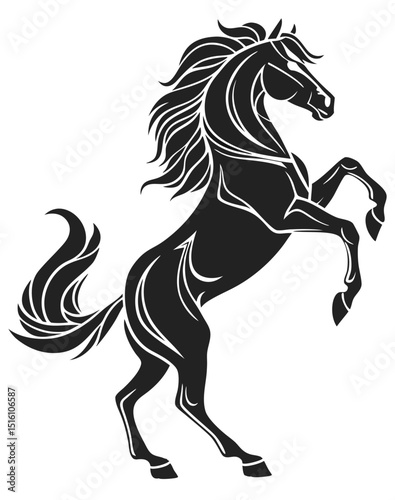 black horse vector illustration