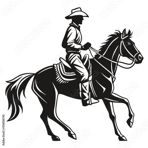 A horse and a horse rider vector