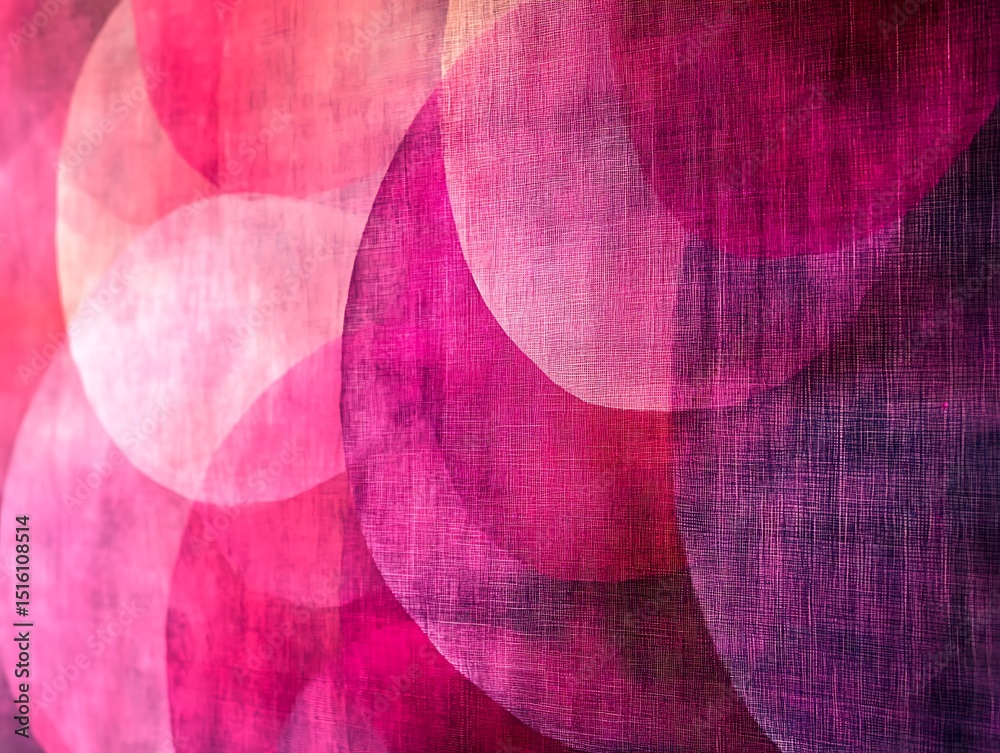 Naklejka premium Textured circles in shades of pink and violet, creates an abstract visual
