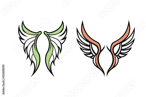 Wings tattoo icon silhouette Vector illustration