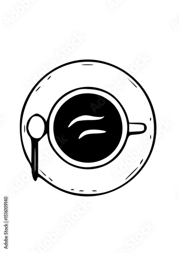 Coffee or Tea Cup Top View Icon