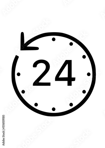 24 Hours Service Icon