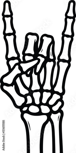 Skeleton Hand Rock on Vector EPS Design